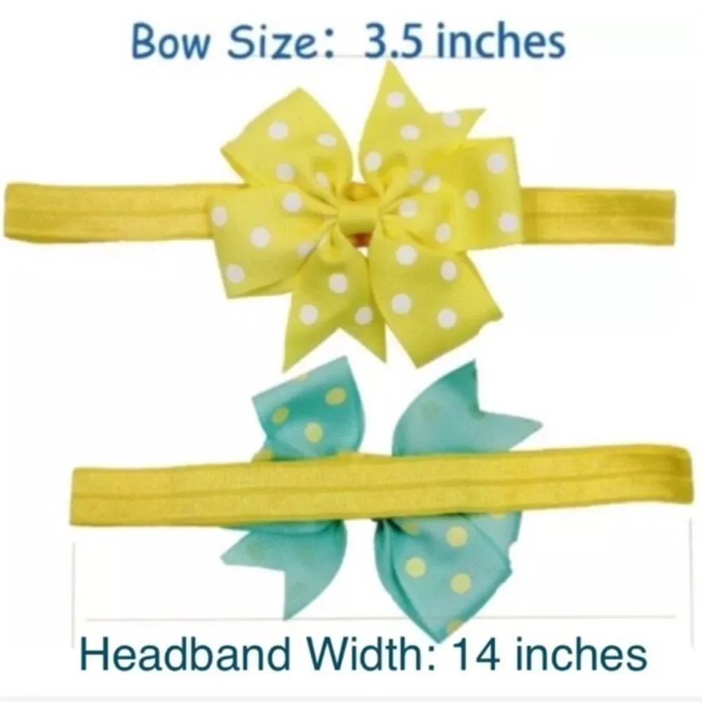 -20- HEADBANDS with 3.5” Polka Dot Pinwheel Bows - Rainbow Assortment